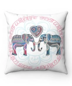 Printify Wildlife SOS Accessory | WLSOS Mandala Elephant | Square Pillow
