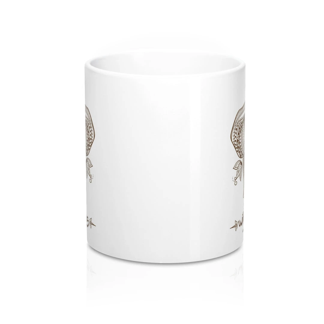 Printify Drinkware Accessory | WLSOS Henna Elephant | Coffee Mug