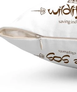 Printify Accessory | WLSOS Henna Elephant | Square Pillow Wildlife SOS