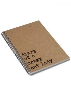 Printify Accessory | Diary Of A Crazy Cat Lady | Spiral Notebook - Ruled Line Cat Designs