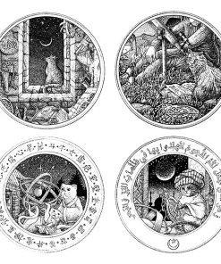 Arm The Animals Cat Designs Stickers | Astronomer Cats | 4mm UV Coated Die Cut Sticker Set