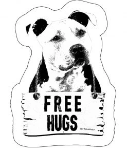Arm The Animals Dog Designs Stickers | Free Hugs | Die Cut Sticker