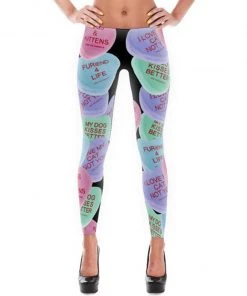 Printful Women's | Candy Heart | Leggings (Black)