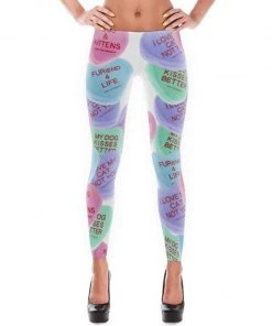 Printful Women's | Candy Heart | Leggings (White)