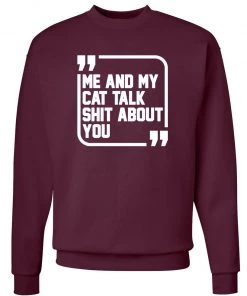 Arm The Animals Crew Sweatshirts Unisex | Sh*t Talkers (Cat) | Crewneck Sweatshirt