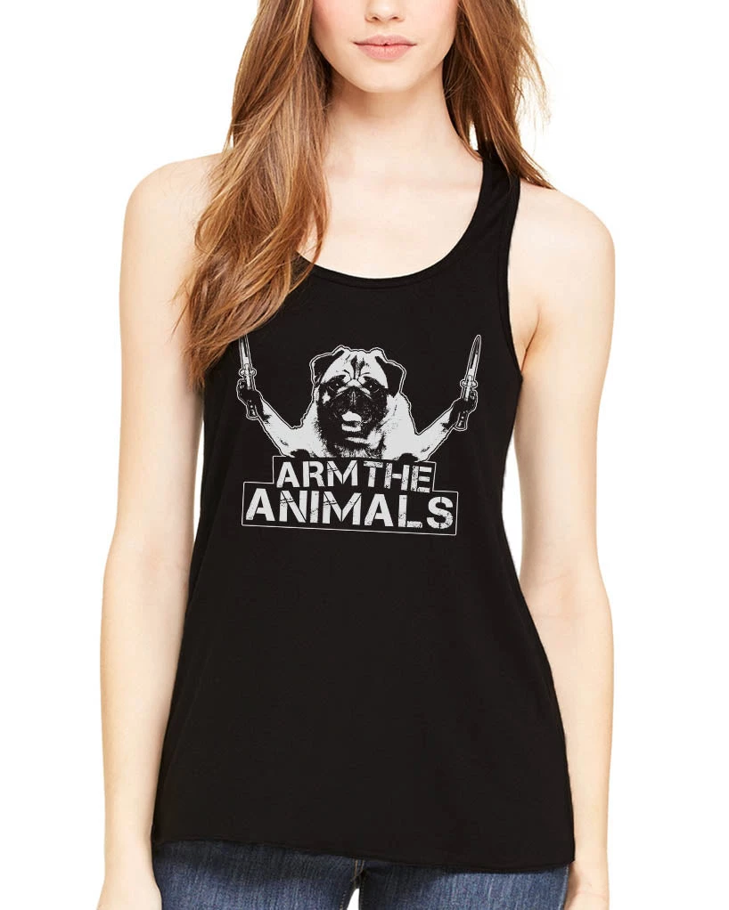 Arm The Animals Tank Tops Women's | Pug Don't Play | Ideal Tank Top