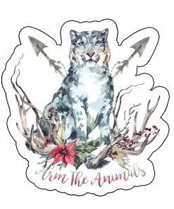 Arm The Animals Cat Designs Stickers | Ridgeline Snow Leopard | Die Cut Sticker