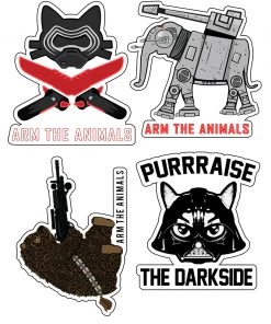 Arm The Animals Stickers | Use The FURce | 4mm UV Coated Die Cut Sticker Set Cat Designs
