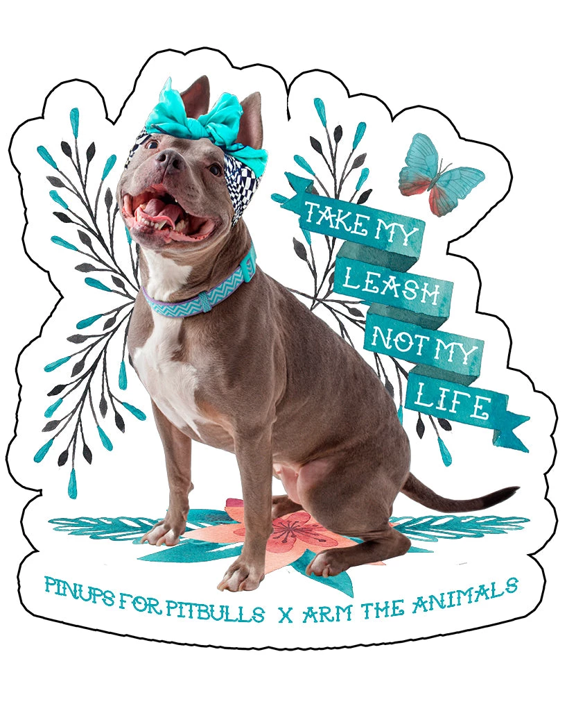 Arm The Animals Stickers | Take My Leash Not My Life | Die Cut Sticker Dog Designs