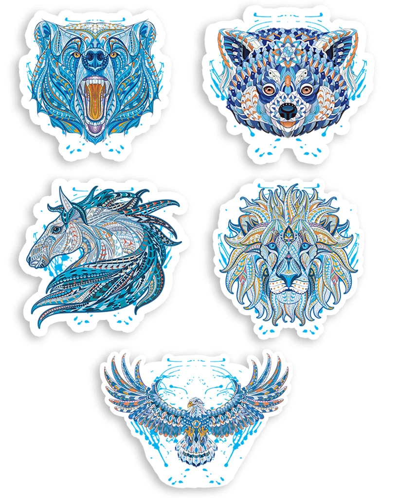 Arm The Animals Stickers | Mandala Series | 4mm UV Coated Die Cut Sticker Set Collections