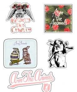 Arm The Animals Stickers | Bunny Lovers | 4mm UV Coated Die Cut Sticker Set Collections
