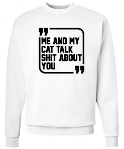 Arm The Animals Crew Sweatshirts Unisex | Sh*t Talkers (Cat) | Crewneck Sweatshirt