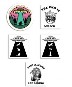 Arm The Animals Stickers | Area 51 | 4mm UV Coated Die Cut Sticker Set Cat Designs