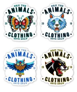 Arm The Animals Stickers | Varsity | 4mm UV Coated Die Cut Sticker Set Collections
