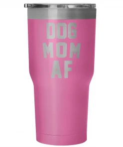 Teelaunch Accessory | Dog Mom AF | 30 Ounce Vacuum Tumbler