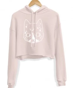 Arm The Animals Women's | Crescent Cat | Crop Hoodie Crop Hoodies