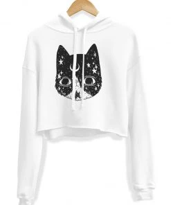 Arm The Animals Women's | Crescent Cat | Crop Hoodie Crop Hoodies