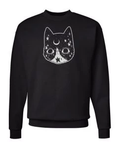 Arm The Animals Crew Sweatshirts Unisex | Crescent Cat | Crewneck Sweatshirt