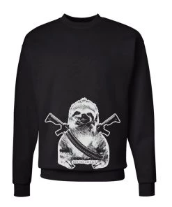 Arm The Animals Crewneck Sweatshirts Unisex | Artillery Sloth | Crewneck Sweatshirt