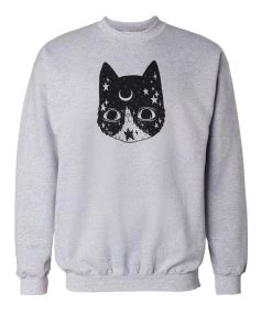 Arm The Animals Crew Sweatshirts Unisex | Crescent Cat | Crewneck Sweatshirt
