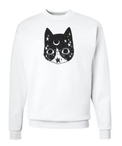 Arm The Animals Crew Sweatshirts Unisex | Crescent Cat | Crewneck Sweatshirt