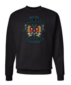 Arm The Animals Crew Sweatshirts Unisex | Varsity Butterfly | Crewneck Sweatshirt
