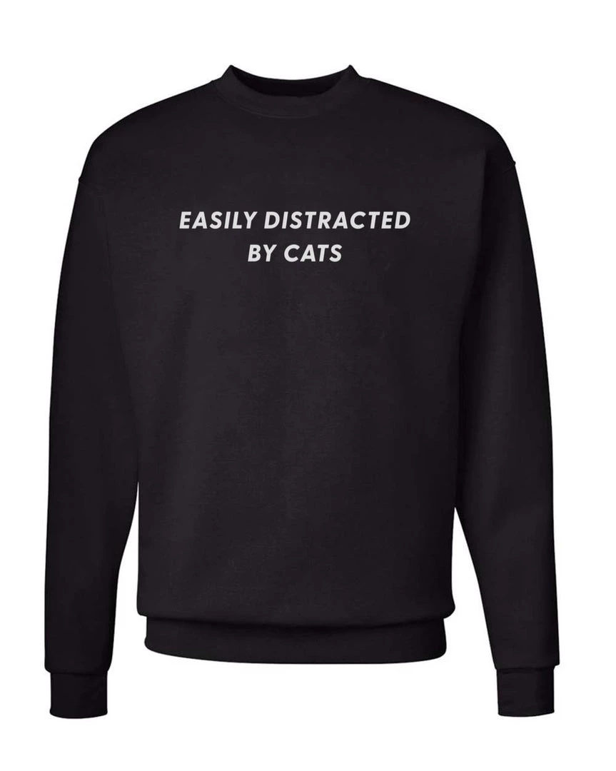 Arm The Animals Unisex | Easily Distracted Cat | Crewneck Sweatshirt