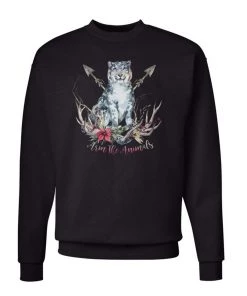 Arm The Animals Unisex | Ridgeline Snow Leopard | Crewneck Sweatshirt Crew Sweatshirts
