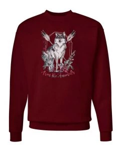 Arm The Animals Crew Sweatshirts Unisex | Ridgeline Wolf | Crewneck Sweatshirt