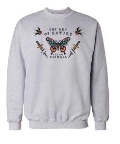 Arm The Animals Unisex | Tattoo Butterfly | Crewneck Sweatshirt Crew Sweatshirts