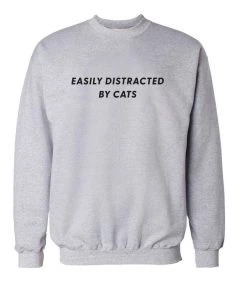 Arm The Animals Unisex | Easily Distracted Cat | Crewneck Sweatshirt