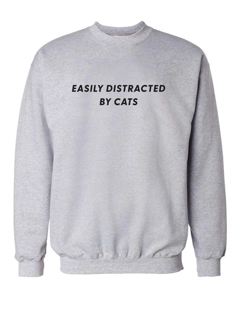 Arm The Animals Unisex | Easily Distracted Cat | Crewneck Sweatshirt