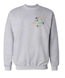 Arm The Animals Unisex | Rainbow Anti Animal Cruelty Club | Crewneck Sweatshirt Crew Sweatshirts