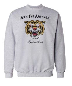 Arm The Animals Unisex | Tattoo Tiger | Crewneck Sweatshirt Crew Sweatshirts