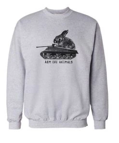 Arm The Animals Crew Sweatshirts Unisex | Renegade Bunny | Crewneck Sweatshirt