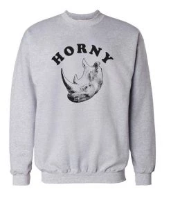 Arm The Animals Unisex | Horny Rhino | Crewneck Sweatshirt Crew Sweatshirts