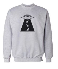 Arm The Animals Crew Sweatshirts Unisex | Cat Abduction | Crewneck Sweatshirt