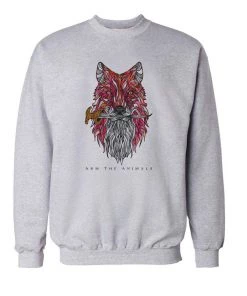 Arm The Animals Crew Sweatshirts Unisex | Dagger Fox | Crewneck Sweatshirt