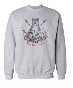 Arm The Animals Unisex | Ridgeline Snow Leopard | Crewneck Sweatshirt Crew Sweatshirts