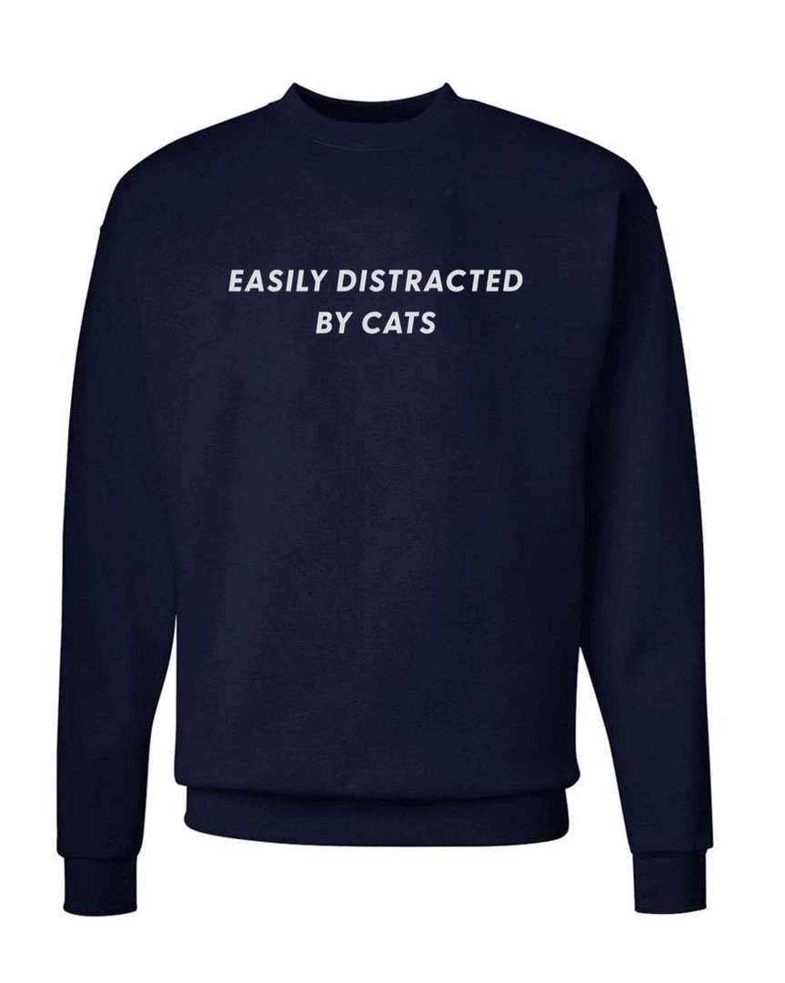 Arm The Animals Unisex | Easily Distracted Cat | Crewneck Sweatshirt