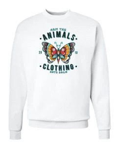 Arm The Animals Crew Sweatshirts Unisex | Varsity Butterfly | Crewneck Sweatshirt