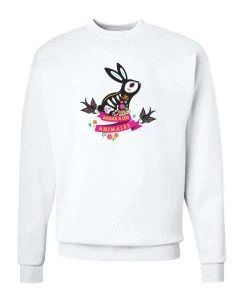 Arm The Animals Unisex | Bunny Alebrije | Crewneck Sweatshirt Crew Sweatshirts