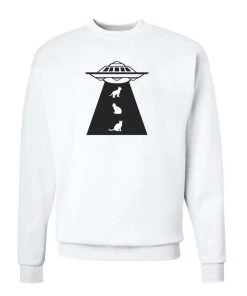 Arm The Animals Crew Sweatshirts Unisex | Cat Abduction | Crewneck Sweatshirt