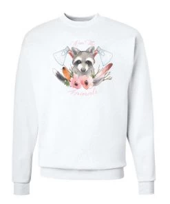 Arm The Animals Unisex | Woodland Raccoon | Crewneck Sweatshirt Crew Sweatshirts
