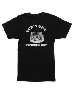 Cats With Their Tongues Out Tees Unisex | Sun’s Out, Tongue’s Out | Crew