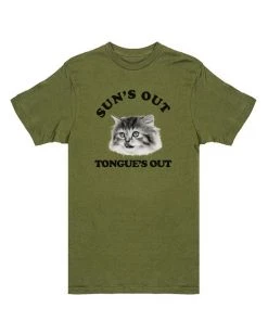 Cats With Their Tongues Out Tees Unisex | Sun’s Out, Tongue’s Out | Crew