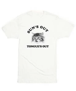Cats With Their Tongues Out Tees Unisex | Sun’s Out, Tongue’s Out | Crew