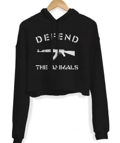 Arm The Animals Women's | Defend The Animals | Crop Hoodie Crop Hoodies