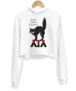 Arm The Animals Women's | Tattoo Black Cat | Crop Hoodie Crop Hoodies