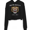 Arm The Animals Women's | Tattoo Tiger | Crop Hoodie Crop Hoodies
